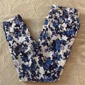 Free People Suede Floral Skinny Pant